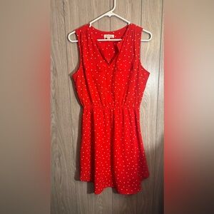 Red Polka Dot Sleeveless Dress